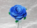 Crochet Rose - 2 Tone Blue
